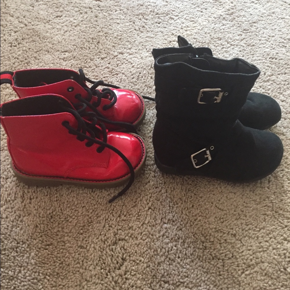Boots red combat and black mid length!
